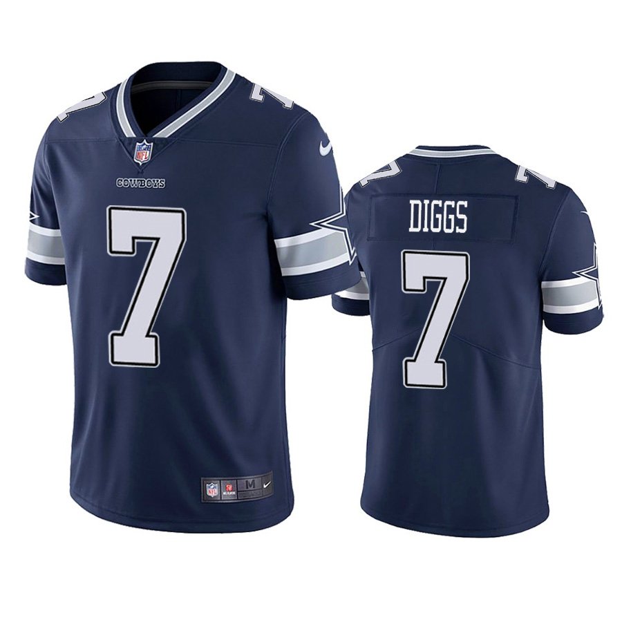 Men Dallas Cowboys 7 Trevon Diggs Navy Vapor Limited Football NFL Jersey Stitched